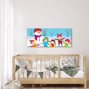 Obraz - Zimné detské radovánky (120x50 cm)