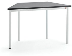 Stôl SONITUS TRAPETS, 1200x600x720 mm, linoleum - tmavošedá, biela