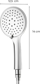 Erga Wemi, 3-funkčná ručná sprcha s hadicou 150 cm, 12,5 × 14 cm, chrómová, ERG-YKA-BP.WEMI-CHR