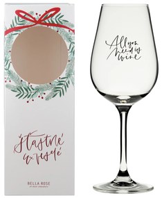 Bella Rose Pohár na víno All you need is wine + vianočná krabička