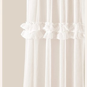 Room99 Záclona na krúžkoch Frilla s volánikmi Jednofarebná Farba: Krémová, Veľkosť: 140 x 280 cm