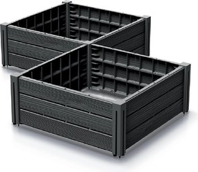 PROSPERPLAST Zvýšené lôžko 2 ks BASE PLANT 61,8 cm, antracitová farba