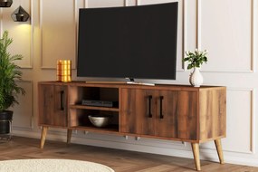 Dizajnový TV stolík EXXEN 150 cm, MDF, orechová dýha