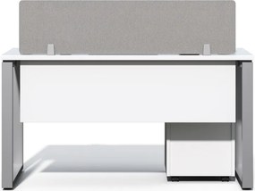 Kancelársky stôl s kontajnerom Houseland Prime Max 01 140 cm biely