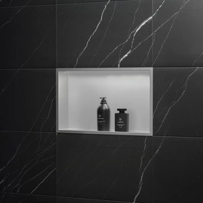Rea Rea, nerezová vstavaná polica s golierom 450x300x100 mm, oceľová, REA-05601