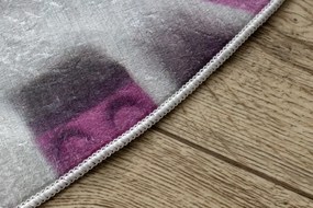 Detský koberec protišmykový BAMBINO 38480 Kocky, sivý / žltý kruh
