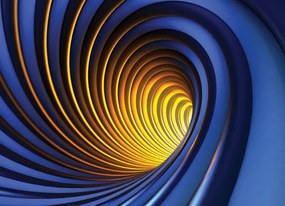 Manufakturer -  Tapeta 3D blue-gold spiral
