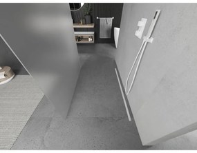 Mexen Kioto, priechodná sprchová zástena 100 x 200 cm, 8mm sklo námraza, 2x biela stabilizačná rozpera, 800-100-002-20-30