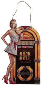 Nástenná kovová ceduľa Rock'n'roll - 37 * 60 cm
