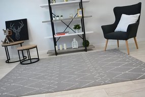 Koberec SENSE Micro 81249 ETNO Cik Cak strieborný/biely