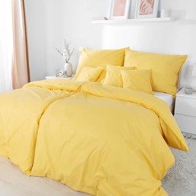 Goldea bavlnené posteľné obliečky - žlté 140 x 200 a 70 x 90 cm