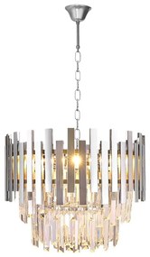 EUlight Luster Aspen, 1x krištáľové/chrómové kovové tienidlo, (fi 45cm), ch