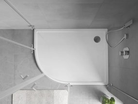 Mexen Flow sprchová vanička polokruhová asymetrická slim pravá 100 x 80 cm, biely lesk - 46Q108010R