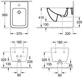 Villeroy & Boch 441100R1 - Závesný bidet VENTICELLO keramika/biela
