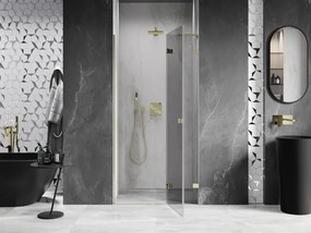 Mexen, Mexen Lunar L Otočné pravé sprchové dvere 80 cm, transparentné, zlaté - 834L-080-000-50-00-P