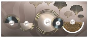 Obraz - Zlatohnedá abstrakcia (120x50 cm)
