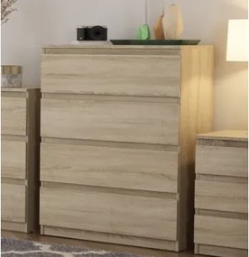 Komoda so 4 zásuvkami Carlos, dub sonoma, 75 cm%