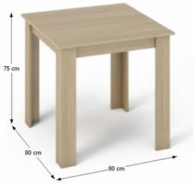 Jedálenský stôl Plat (štvorec) (pre 4 osoby) (dub sonoma). Vlastná spoľahlivá doprava až k Vám domov. 794795
