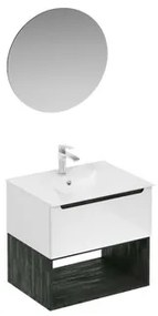 Kúpeľňová zostava s umývadlom vrátane umývadlovej batérie, vtoku a sifónu Naturel Stilla biela lesk KSETSTILLA008, 1 ks