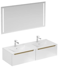 Kúpeľňová zostava s umývadlom vrátane umývadlovej batérie, vtoku a sifónu Naturel Stilla biela lesk KSETSTILLA028