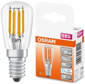 LED žiarovka E14 T26 2,8W = 25W 250lm 6500K Cold 320° Filament OSRAM STAR