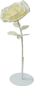 Veľká stojacia dekorácia biela ruža v stojane Rose XXL - 23*80 cm