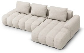 Béžová rozkladacia/s úložným priestorom rohová pohovka (pravý roh/s leňoškou) Linz – Cosmopolitan Design