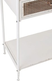 Biely antik kovový policový regál so šuplíkom Valio White - 55*37*185cm