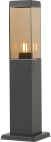 Inteligentné vonkajšie stĺpikové svietidlo tmavosivé s dymovým sklom 45 cm vrátane WiFi P45 - Malios