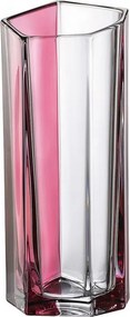 KRIŠTÁĽOVÁ VÁZA BOHEMIA BAZALT PINK LINE 300MM