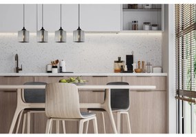 Závesné svietidlo Riffle Square, 4x grafitové sklenené tienidlo, b