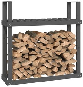 Stojan na palivové drevo sivý 110x35x108,5 cm masívna borovica