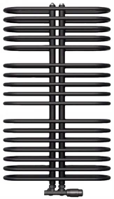 Regnis LEVEL II, vykurovacie teleso 600x1180mm so stredovým pripojením 50mm, 1109W, čierna matná, LEVEL1180/600/D50/BLACK