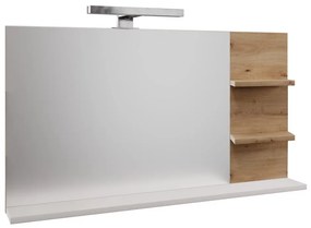 Zrkadlo s LED osvetlením Cubin 04 (biela + dub artisan). Vlastná spoľahlivá doprava až k Vám domov. 1119513
