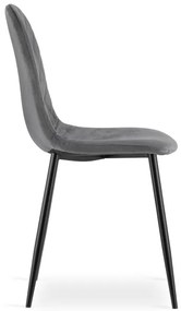 Set troch jedálenských stoličiek COMO tmavosivé (čierne nohy) (3ks)