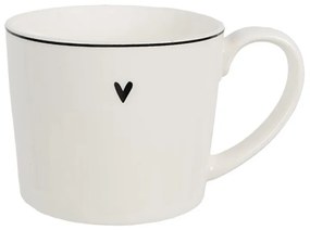 Biely hrnček so srdiečkom s nápisom Love - Lovely Day -12*8*7 cm / 275 ml