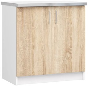 Spodná kuchynská skrinka s doskou LIMA S80 biela / dub sonoma