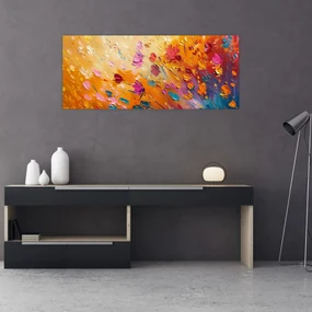 Obraz - Maľba farebných kvetov (120x50 cm)