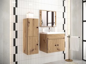 Kúpeľňový nábytok Nasetio V, Sifón: so sifónom, Umývadlo: áno, Farby: dub artisan