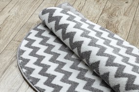 Okrúhly koberec SKETCH - F561 Cik - cak, sivo - biely