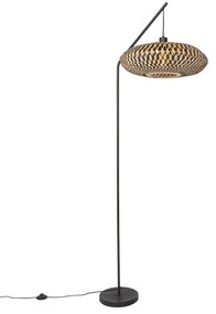 Orientálna stojaca lampa čierna bambus - Ostrava