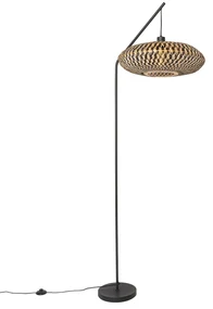 Orientálna stojaca lampa čierna bambus - Ostrava