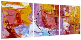 Obraz - Olejomaľba (s hodinami) (90x30 cm)