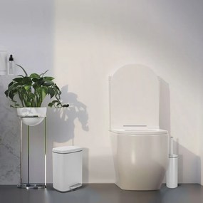 Matne biely nášľapný oceľový odpadkový kôš 5 l Akira – Spirella