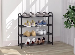 ModernHome Kovový regál na topánky - 4 police
