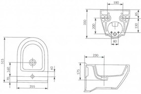 Cersanit Crea WC bidet závesný oválny, biela, K114-009