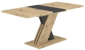 Jedálenský rozkladací stôl, dub artisan/antracit, 140-180x85 cm, EXIL