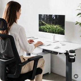 Elektrický stôl s nastavením výšky ergonomický antracitovo-bieli, 1200x600 mm: ARIA