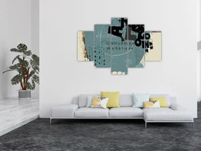 Obraz - Lietajúci balón s dúhou (150x105 cm)