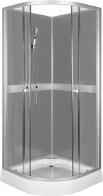 Novoterm Sprchový box štvrťkruhový NV-Cessla 90 G, 90x90 sivý